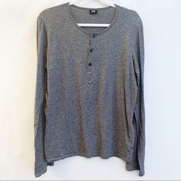 H&M Other - H&M Men’s Gray Henley Long Sleeve Shirt